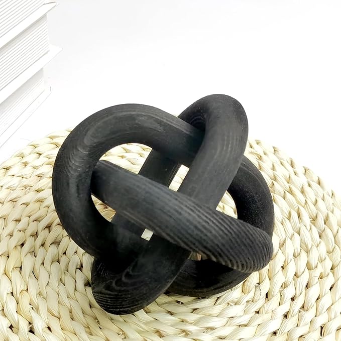 3-Ring Wooden Chain, Pine Wood Carving, Modern Home Minimalist Coffee Table Decoration, Living Room, Bedroom, Bookshelf, Porch Decoration(E)