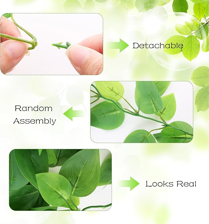 2pcs Fake Hanging Plants Artificial Hanging Plant Faux Greenery Vines for Wall Home Bedroom Living Room Indoor Outdoor Office Decor
