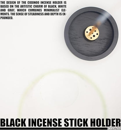 Incense Holder for Sticks,Modern Incense Stick Holder with Glass Ash Catcher[Anti ash Flying], Incense Burner Holder,Zen Glass Incense Holder,for Spa Home Decor Yoga Meditation[Black]