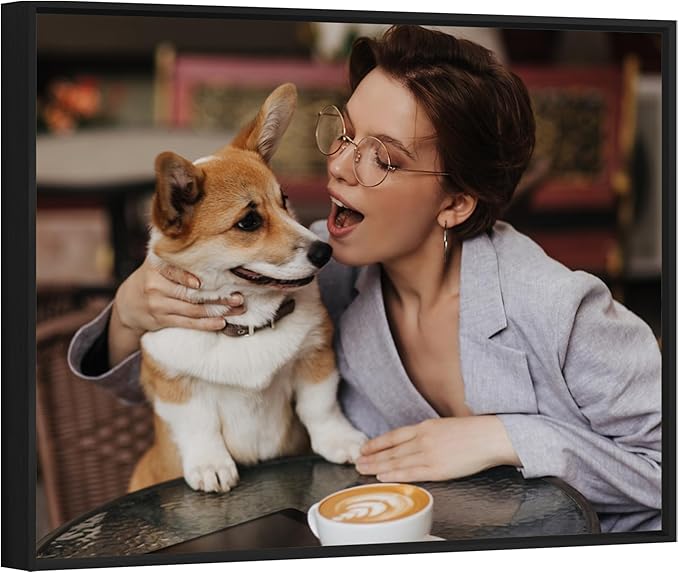 jenesaisquoi Upload Your Photo Image Custom Personalized Photo to Poster Printing Home Decor Wall Art Prints (Black Frame, 20" x 16")