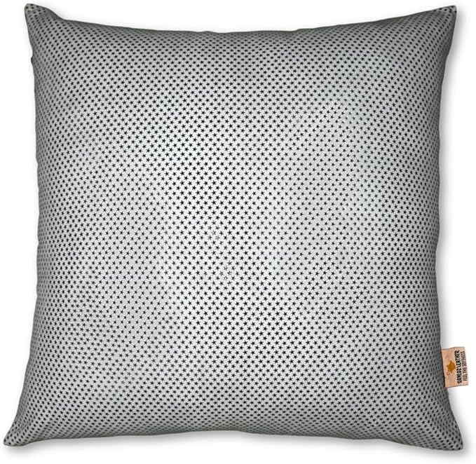 Star Sparkling Suede Leather Pillow Cover, Square Soft Silver Metallic Throw Pillow Covers, Pillow Cases for Home Décor, Sofa, Couch Chair, Car (22x22 Inches, Sparkling White Pack of 1)