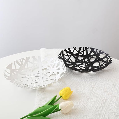 IBWell Fruit Bowl, Integrated High end Modern Home Creative Fruit Basket for Counters, Kitchen, Countertop, Home Decor(White)