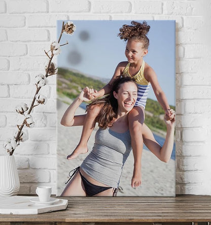 TreeDeal Custom Canvas Prints with Your Photos, Framed 16” x 24” Personalized Pictures Print, Customized Photo to Canvas Wall Art Ideal for Home Decor Gift Wrapping Pets Family Baby Wedding