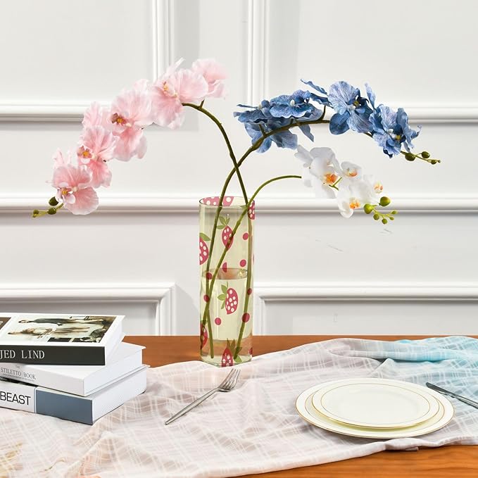 ALAZA Plant Strawberry Tile Abstract Pattern Flower Vases for Home Decor Kitchen Bedroom Living Room Bathroom Office Table Decorations