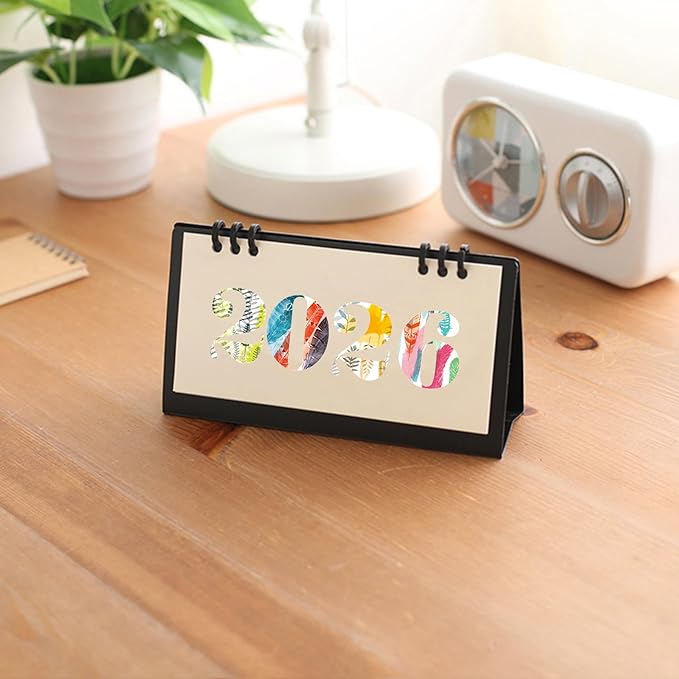 2026 Mini Desk Calendar Flip Monthly Memo Notes Calendar 6.9" x 3.7" - Black(Oct. 2025 to Dec. 2026)