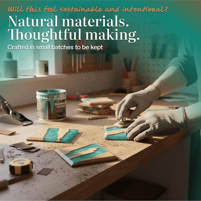 Beautiful Epoxy Resin and Wood Coaster Set - Ideal for Tabletop Protection -Enhance Your Coffee Table Decor - (Raw Edge)