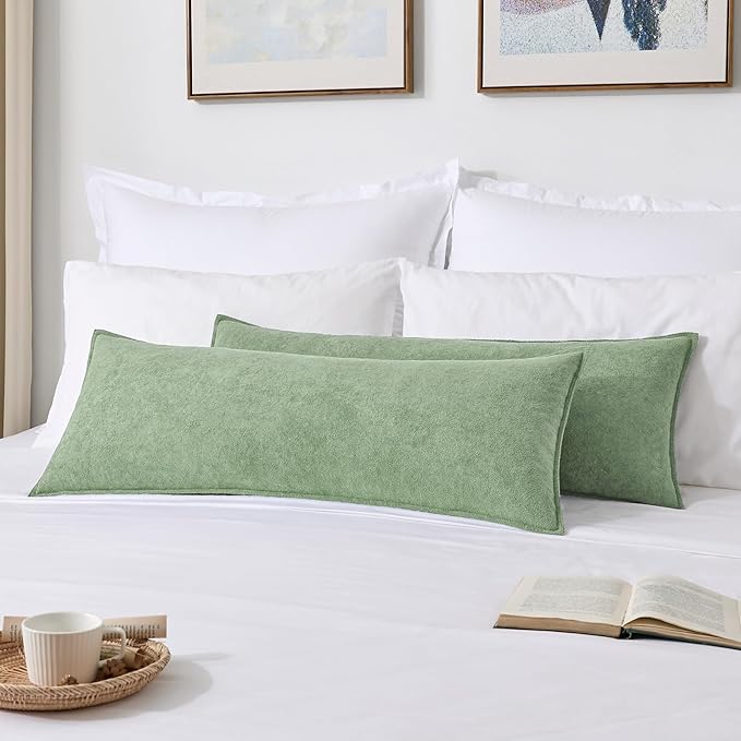 Kevin Textile Spring 14x36 Inch Long Lumbar Cover 1 Pack Soft Boucle Textured Decorative Waterproof Rectangle Cushion Elegant Accent Pillows for Couch Sofa Chair Bed Home Decor Indoor Sage Green
