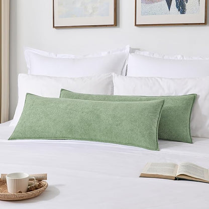 Kevin Textile Spring 14x36 Inch Long Lumbar Cover 1 Pack Soft Boucle Textured Decorative Waterproof Rectangle Cushion Elegant Accent Pillows for Couch Sofa Chair Bed Home Decor Indoor Sage Green