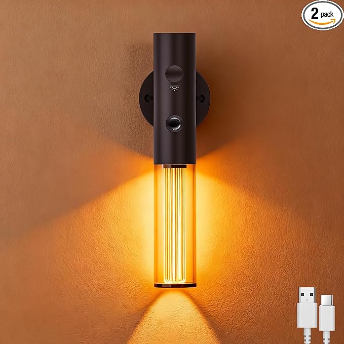 Koopala Motion Sensor LED Night Lights, Rechargeable Battery Operated Indoor Smart Motion Detector Nightlights with 3 Modes&3 Brightness, Auto Body Sensor Wall Lamps for Closet Stairway Cabinet