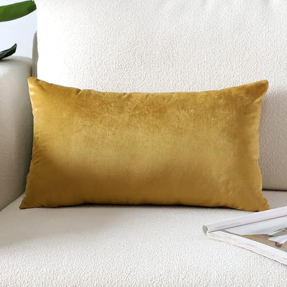 Artscope Luxury Velvet Pillow Covers Super Soft Decorative Rectangle Throw Pillow Covers Case Cushion Covers for Sofa Couch Bedroom Car Decor 16x24 Inch Gold