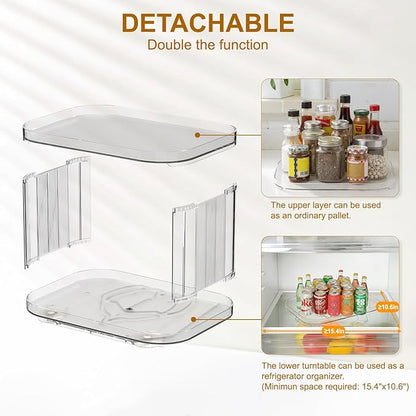 Lazy Susan Organizer for Refrigerator (2 Pack)