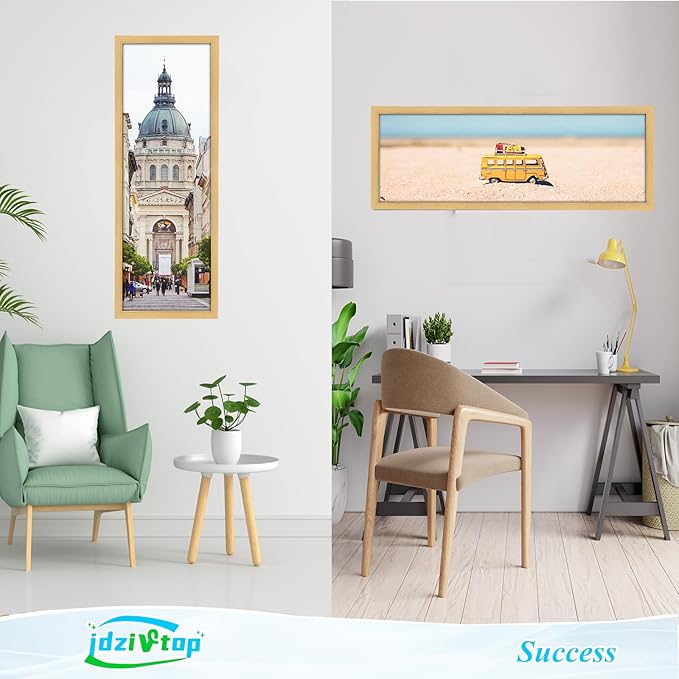 10x30 Frame Gold, Modern 30x10 Picture Poster Frame, Horizontal Vertical Hanging, Ornate 10 by 30 Gallery Family Concert Portrait Photo Frame Anniversary/Birthday/Wedding/Thank you/Christmas Gift