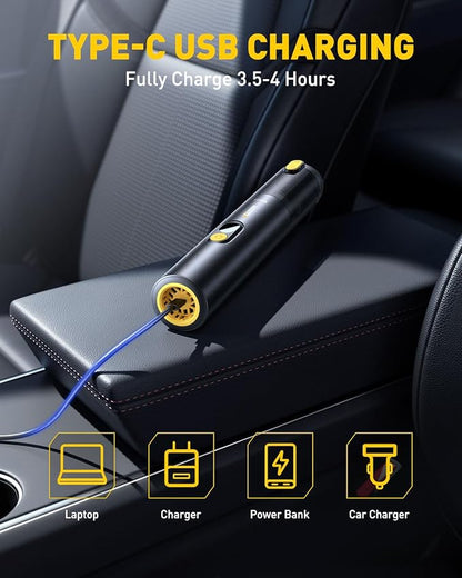 AUXITO Car Vacuum Portable Cordless 14000Pa Suction, Handheld Vacuum Blow & Suction 2 in 1, Small Vacuum Cleaner Hand Held Vacuum for Car, Home, Pet, Office, Ideal Gifts for Men & Women (Black)
