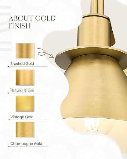 Wall Sconces Set of 2, HWH 1-Light Gold Bathroom Light Fixtures, Modern Barn Wall Lamp with Metal Shade, Indoor Wall Sconce Lighting for Bedroom Kitchen, Gold Finish, 5HZG56B-2 BG