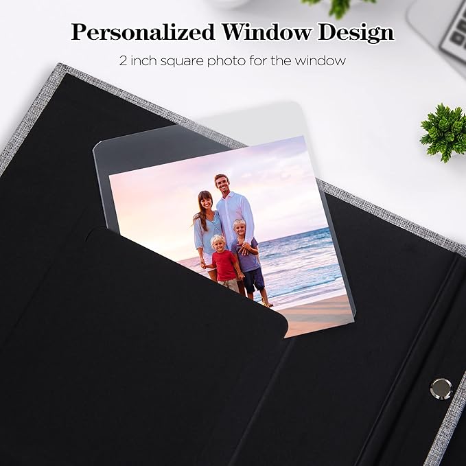 Mublalbum Small Photo Album 4x6 100 Photos Linen Cover Picture Book with Horizontal Pockets for Wedding Family Anniversary and Baby (Green)