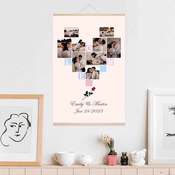 Custom Print Canvas Hanging, Personalized Poster with Your Photos, Customized Posters with Magnetic Frames