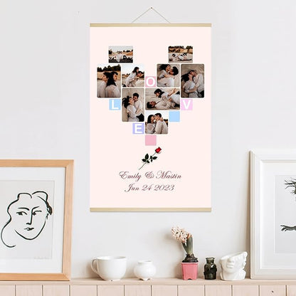 Custom Print Canvas Hanging, Personalized Poster with Your Photos, Customized Posters with Magnetic Frames
