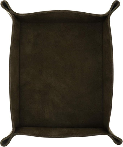 Londo Genuine Leather Tray Organizer - Practical Lightweight Water Resistant Computer Table Desk Storage Box for Wallets, Watches, Keys, Coins, Cell Phones and Office Equipment