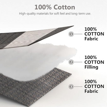 100% Cotton 120"x102" Oversized Quilt Bedspread, Plaid Pattern Oversized Queen Extra Large Quilt Bedding Set, XL Bed Spread Lightweight Comforter, Gray, 3Pcs