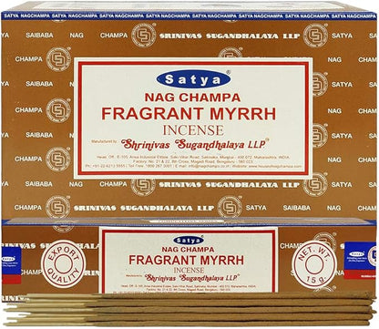 Fragrant Myrhh Incense Sticks and Incense Stick Holder Bundle Insence Insense Satya