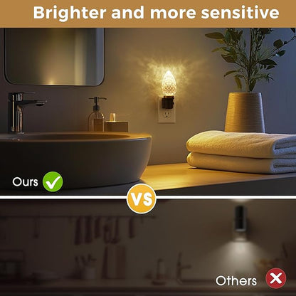L LOHAS LED Night Light, LED Night Lights Plug into Wall, Dimmable Night Light with Auto Light Sensor, 3000K Warm White 0-100LM, Adjustable Brightness Nightlight, Bathroom Hallway Bedroom