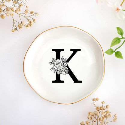 JoycuFF Birthday Gifts for Women Ceramic Jewelry Tray Rings Dish Galentines Mother's Day Gifts, Bridesmaid Engagement Gift Bridesmaid Proposal Decorative Trinket Dish Gift