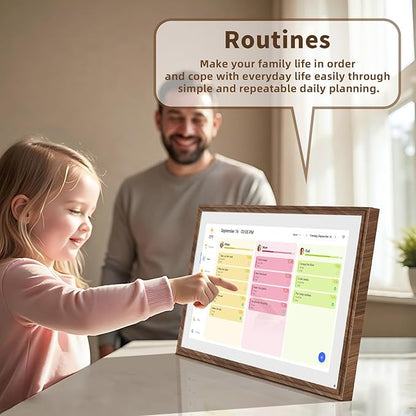 21.5 Inch Digital Calendar Chore Chart with Touchscreen - Full HD Interactive Display, Wall & Desk Mountable Family Planner, to-Do List & Meal Planner, Digital Picture Frame Gifts for Women Mom