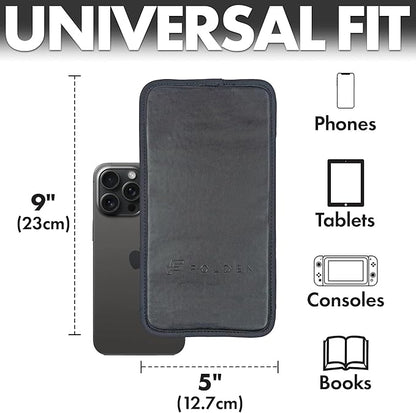 Folden Airplane Phone Holder, Flexible Cell Phone Holder, Folding Cellphone Stand for Desk, Bed, Office, Treadmill - Airplane Gadgets for Long Travel Accessories - Plane Essentials (Vegan Leather)