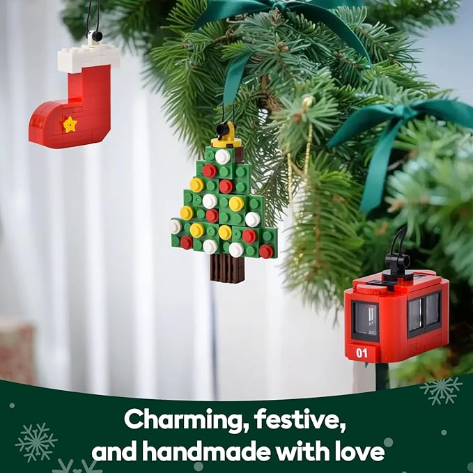 Christmas Advent Calendar 2025 for Kids: 12 Days Countdown Calendar Building Block Toys Set, Xmas Tree Ornaments Decor, White Elephant Christmas Gifts Stocking Stuffers for 6-10 Year Old Boys and Girls
