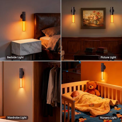 Koopala Motion Sensor LED Night Lights, Rechargeable Battery Operated Indoor Smart Motion Detector Nightlights with 3 Modes&3 Brightness, Auto Body Sensor Wall Lamps for Closet Stairway Cabinet