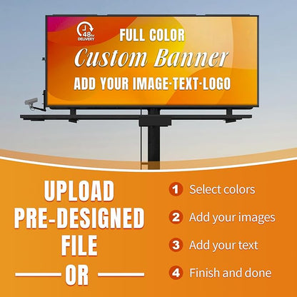 Custom Vinyl Banners and Signs Personalized with Photo or Logo Text, DIY Banner Customized for Birthday Party Graduation Thanksgiving Wedding Business Indoor Outdoor Display