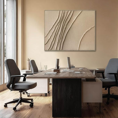 LEVERUP Abstract Painting Posters Art Brown Wall Artwork Minimalist Wall Decor for Dining Room Bedroom Office 32×40 Inchs Office Decorations Wall