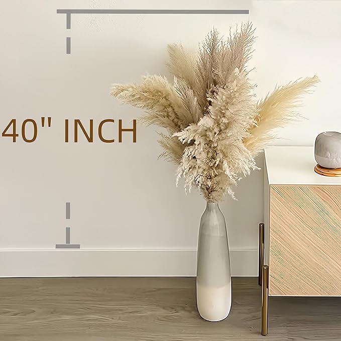 40pcs 40'' Pampas Grass Tall Decor - Pompas Floral, Tall Pampas Grass for Floor Vases, Living Room Floor, Floor Plants, Plumas para, and Grass Wall Decor