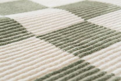 Revival Rugs Gambit 9'2"x12'2" Washable Area Rug for Living Room Bedroom - 100% Recycled Oeko-TEX Certified, Medium Pile, Green, Beige