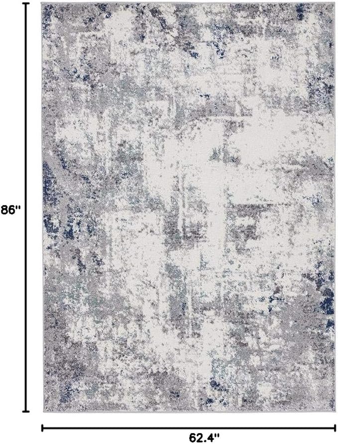 LUXE WEAVERS Hampstead Abstract Area Rug - Medium Pile, Modern Area Rug, Ivory / 5 x 7