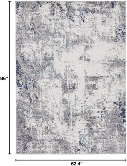 LUXE WEAVERS Hampstead Abstract Area Rug - Medium Pile, Modern Area Rug, Ivory / 5 x 7