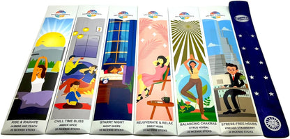 Incense Sticks Variety Pack #-120 Insence-Sticks (6 Incents x 20 Insense) + Incense Stick Holder Bundle with 6 Themed Fragrances (Balanced Living)
