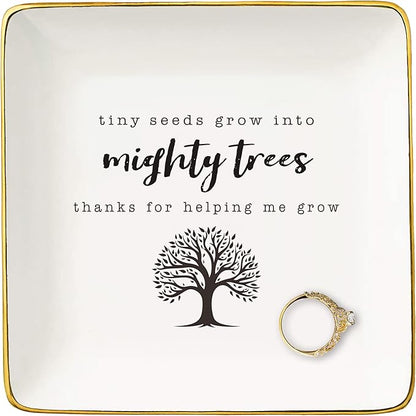 NZY Teacher Appreciation Gifts - Ceramic Jewelry Tray Trinket Holder Ring Dish, Perfect for Teacher's Week or Christmas