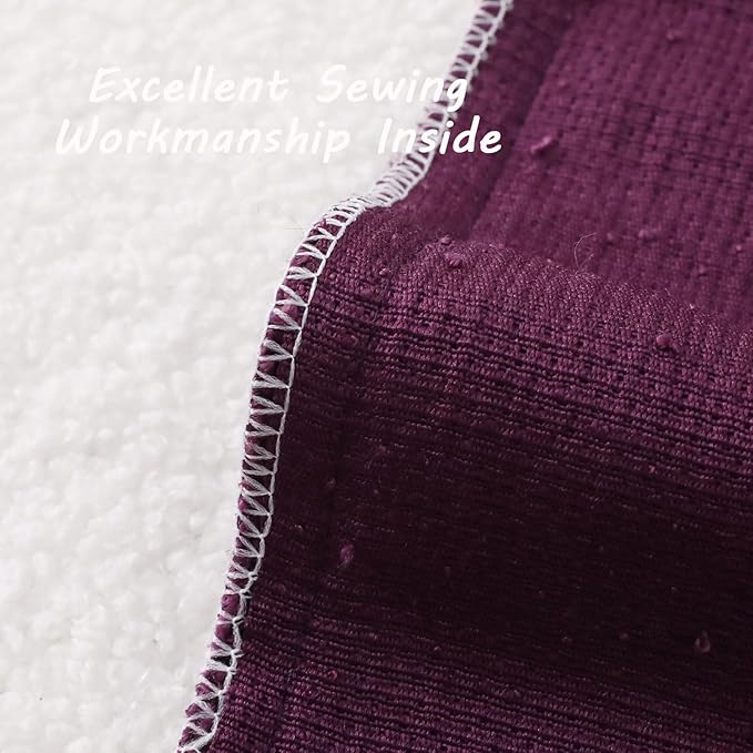 FUTEI Pack of 2 Purple Decorative Throw Pillow Covers 20x20 Inch Soft Cozy Solid Boucle Textured Cushion Case,Modern Home Decor for Couch Bed Living Room