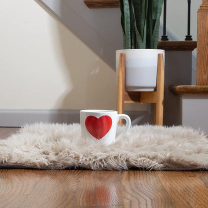 Super Area Rugs Ultra Soft & Fluffy Faux Sheepskin Rug, Light Brown 2 x 3 Feet Carpet for Bedroom Living Room