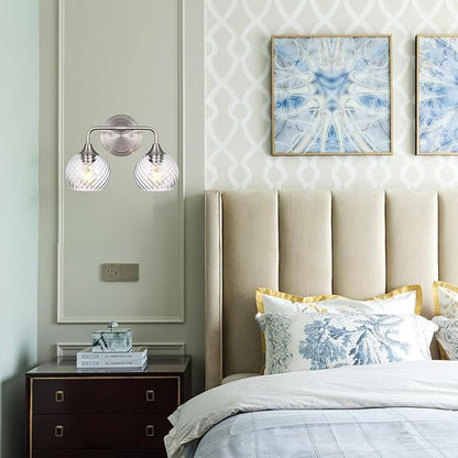 Handblown Clear Hammered Glass Globe Shade– 1.65" Fitter Opening – Replacement Lamp Shade for Pendant Lights, Chandeliers, Wall Sconces, Vanity & Ceiling Fixtures (3 Pack)