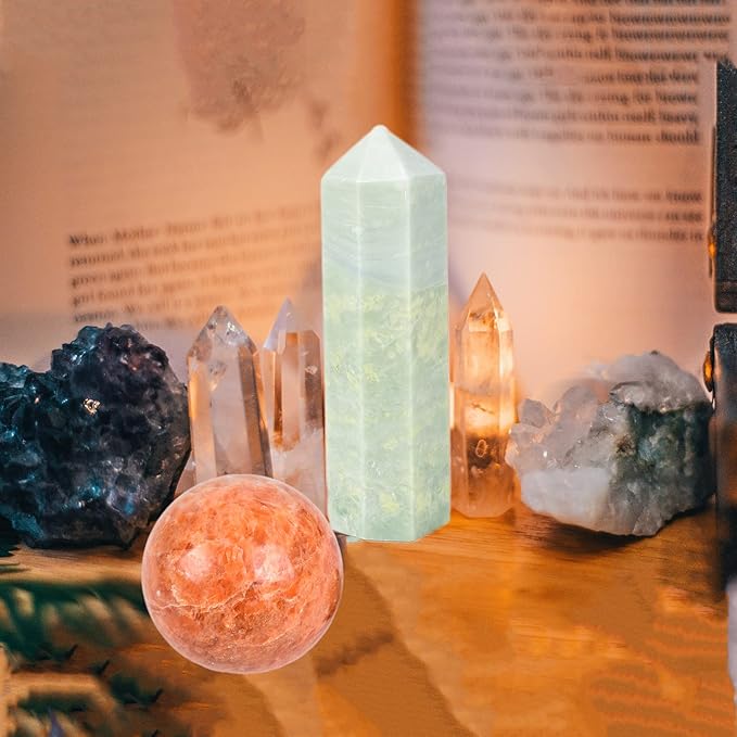 JIC Gem Natural Sunstone Healing Crystal Ball Divination Gemstone Sphere Feng Shui Reiki Aura Crystal Ball Home Desk Decor (60-70mm)