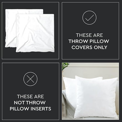 Encasa XO Velvet Throw Pillow Covers 22x22 in (55x55 cm) - Navy Blue - No Inserts, Pack of 2 Cases | Solid Plain Dyed Soft & Smooth, Square Decorative Cushion Covers for Living & Bedroom