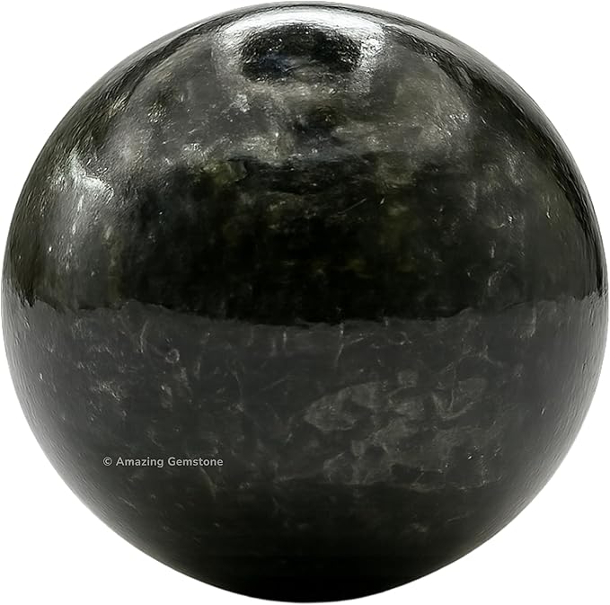 Amazing Gemstone Nuummite Crystal Ball with Stand - 1.5" Inches Crystal Sphere Meditation Balls for Witchcraft and Decorative Balls