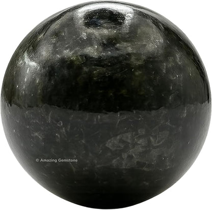 Amazing Gemstone Nuummite Crystal Ball with Stand - 1.5" Inches Crystal Sphere Meditation Balls for Witchcraft and Decorative Balls