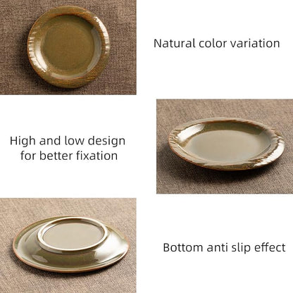 Ceramic Jewelry Tray Decorative Ring Holder and Trinket Dish for Women Wedding Engagement Birthday Gift for Her Jewelry Vanity Tray (brown)