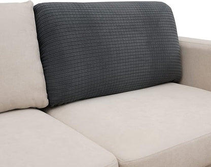 Eismodra Backrest Covers for 3 Cushion Couch Sofa Magic Stretch Sofa Slipcover for Dogs Pet L Shape 2 Seat Replacement Furniture Protector,Dark Gray Width 20-28 inches(Only 1 Piece)