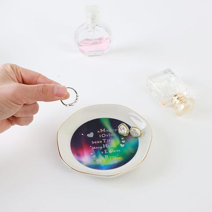 HOME SMILE Jewelry Ring Dish Tray with Dynamic Pattern Shifts for Mom,Unique Mother's Day Gifts,I Love You Mom