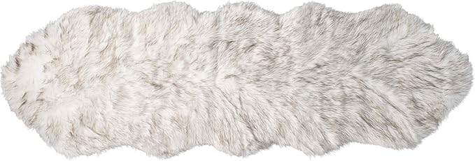 Luxe Gordon Faux Fur Rug with Soft and Fluffy Pile | Machine Washable Living Room Rug with Anti-Slip Backing | Cruelty-Free Area Rugs for Office or Bedroom, Gradient Chocolate, 2 ft x 6 ft