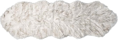 Luxe Gordon Faux Fur Rug with Soft and Fluffy Pile | Machine Washable Living Room Rug with Anti-Slip Backing | Cruelty-Free Area Rugs for Office or Bedroom, Gradient Chocolate, 2 ft x 6 ft